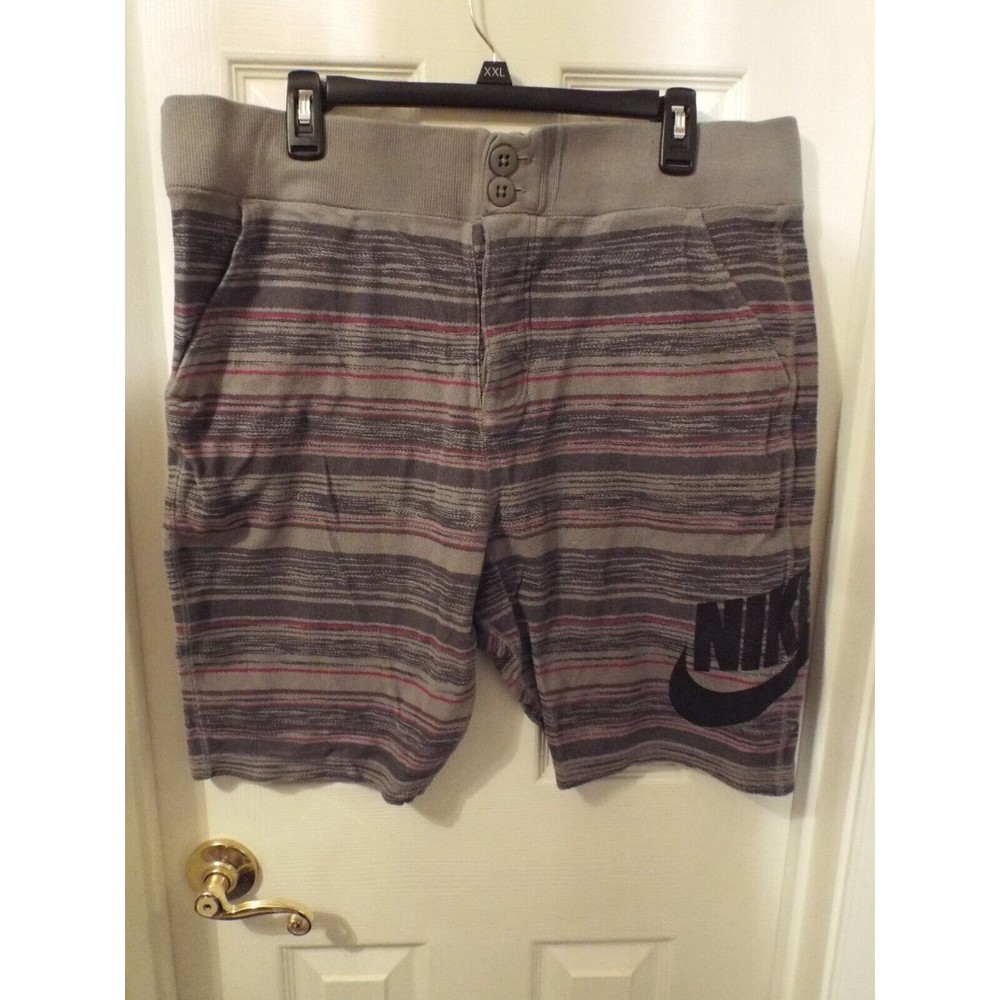 Men's Nike XL Board Shorts 100% Cotton Knit Button Fly Drawstring Waist